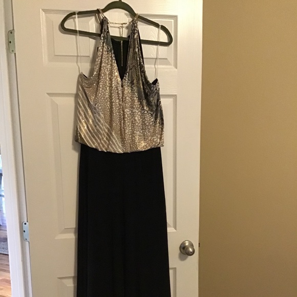 NWT MSK Black and Gold Wide Leg Jumpsuit - Picture 6 of 7